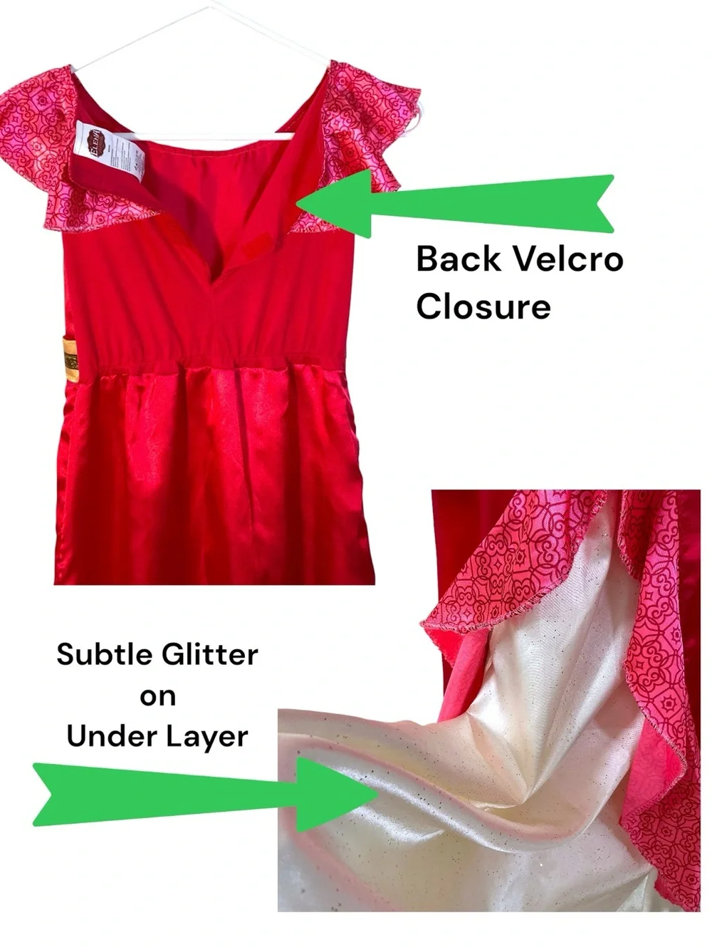 Disney Elena Of Avalor Gown Costume Red Pink Dress Girls 7-8 Medium